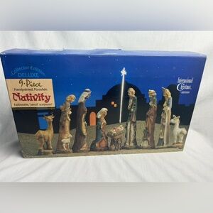 VTG Nativity Collector Edition 9-Piece Hand-painted Porcelain Pencil Sculptures